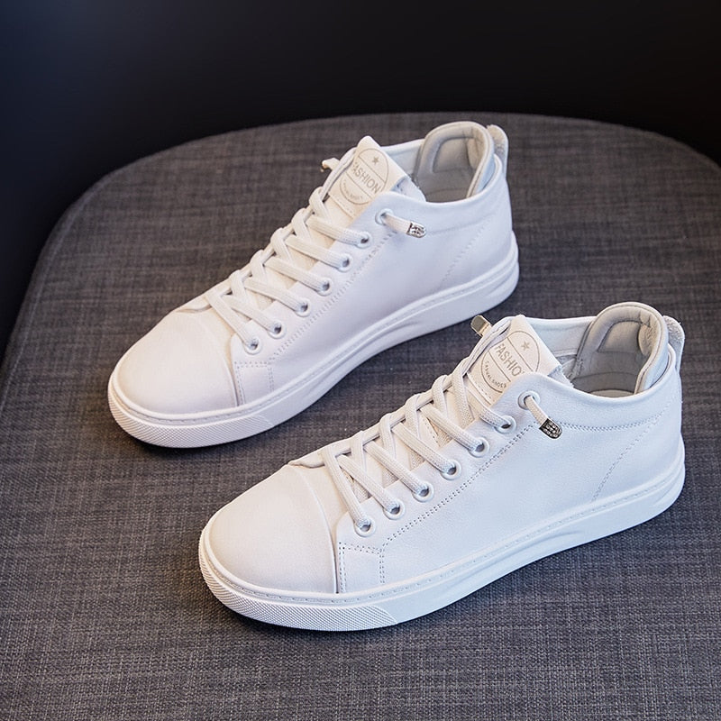 2022 Spring Summer Shoes Women Sneakers Genuine Leather White Shoes Fashion Ladies Sneakers Flat Casual Soft Footwear A3375