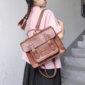 Korean preppy style student school bag pu leather female messenger bags vintage multifunctional Women shoulder bag ladies Totes