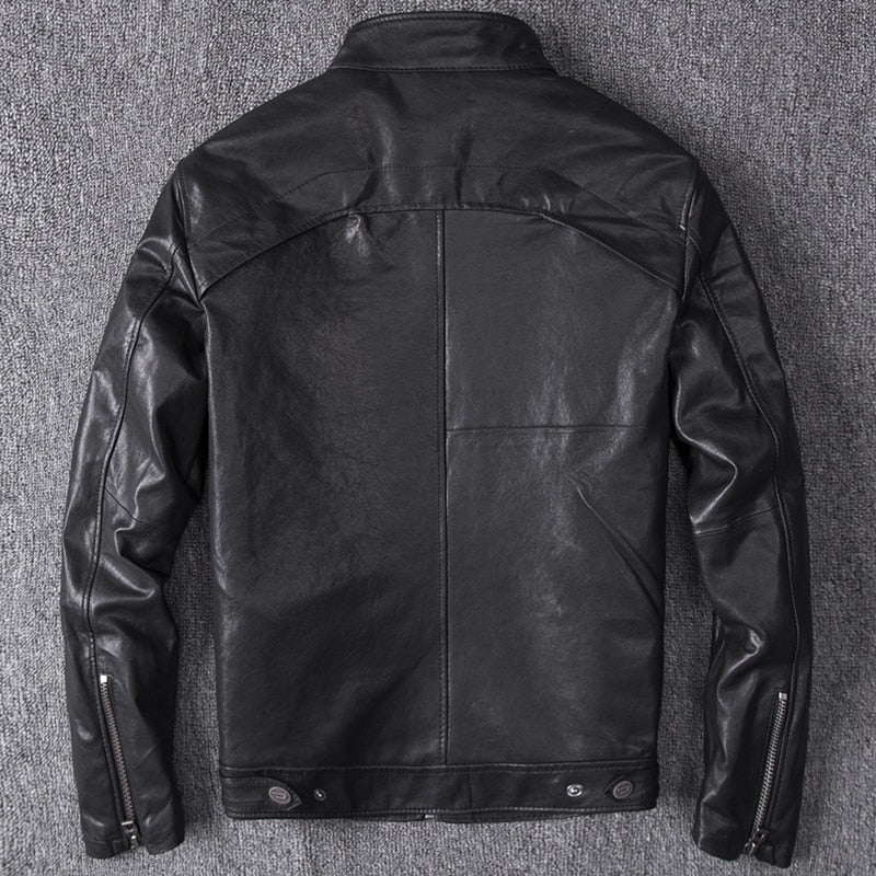 Tcyeek Spring Autumn Genuine Leather Jacket Men Streetweaar 100% Real Sheepskin Coat Man Moto Biker Vintage Leather Jackets 2811