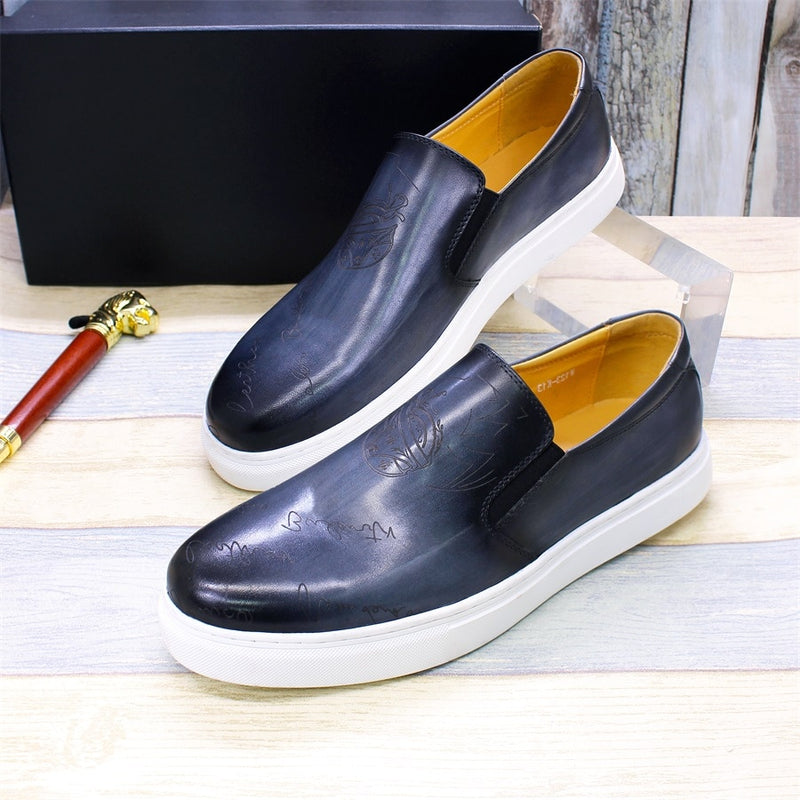 Leather Casual Shoes High-end Handmade Fashion Comfortable Brown Leather Shoes Daily Dating Men&