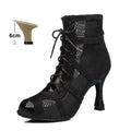 SWDZM New Latin Dance Shoes Women Black Ballroom Dance Boots Woman Ladies Breathable Tango Dance Shoes Salsa Party Dancing Shoes