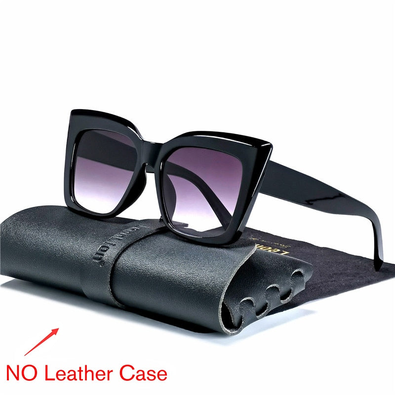 LeonLion Leopard Cateye Sunglasses Women Retro Eyewear Shades for Women Wholesale Luxury Square Oversized Glasses Gafas De Sol