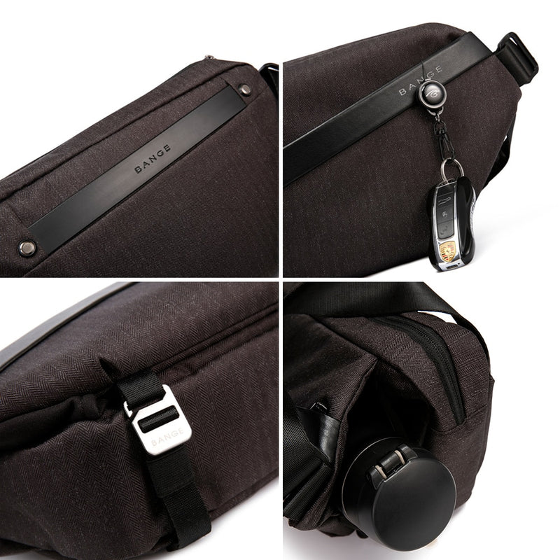 BANGE 2022 New Men Shoulder Bag Casual Messenger Bags Waterproof Male Waist Pack Short Travel Crossbody Bag Fit 9.7 Inch iPad