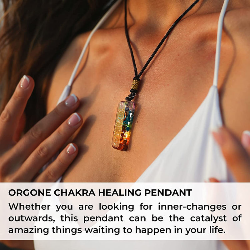 Retro Reiki Healing Energy Crystal Pendant Natural Stone for Yoga Meditation Spiritual 7 Chakra Jewelry Neckalce Amulet Orgonite