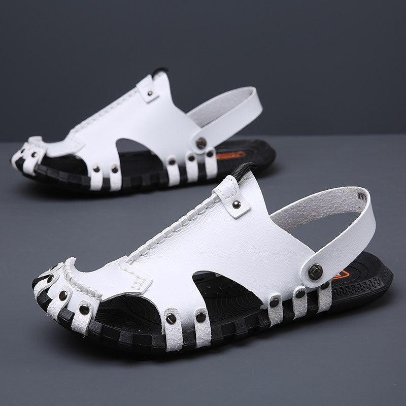 Men Sandals Genuine Leather Summer Casual Shoes Fashion Comfortable Barefoot Sandals Handmade Men Adult Slippers Chanclas Hombre