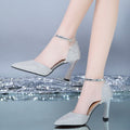 2022 Thick-heeled High-heeled Shoes Female Fairy Wind Summer New All-match Girl Pointed Toe Strap Sandals for Women’s