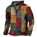 Vintage Pattern Printing Loose Hooded Sweatshirts Men Spring Fall Casual Long Sleeve Drawstring Hoodies For Mens Hoodie Fashion