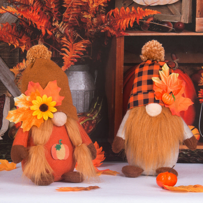 Halloween Pumpkin Harvest Festival Maple Faceless Doll