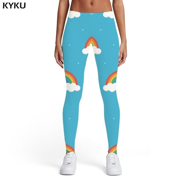 KYKU Psychedelic Leggings Women Pattern Ladies Colorful Sport Art Elastic Vintage Spandex Womens Leggings Pants Fitness
