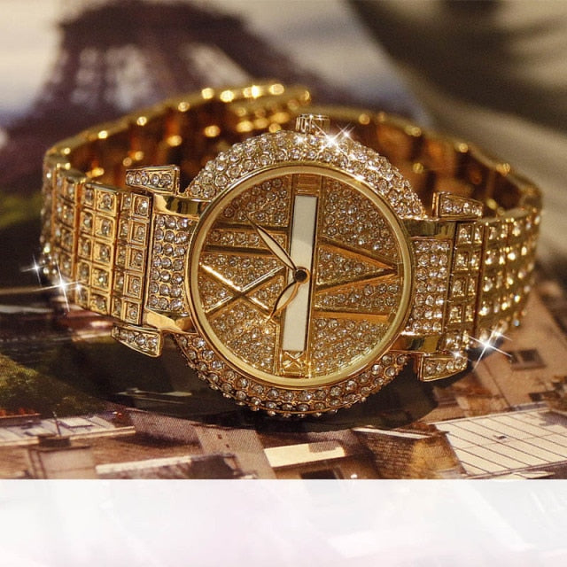 2019 Luxury Diamond Women Watches Fashion Stainless Steel Bracelet Wrist Watch Women Design Quartz Watch Clock relogio feminino