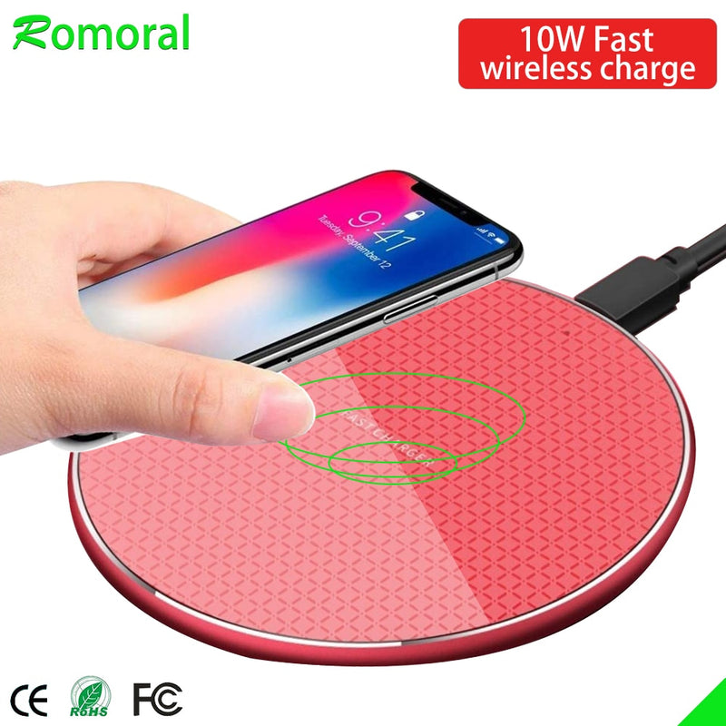 10W Fast Wireless Charger For Samsung Galaxy S10 S9/S9+ S8 Note 9 USB Charging Pad for iPhone 11 Pro XS Max XR X 8 Plus