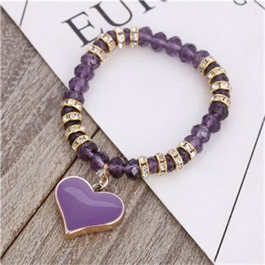 New Fashion Geometric Beaded Women Heart Bracelets Simple Stone Bead Charm Bracelets &amp; Bangles For Women Jewelry Gift