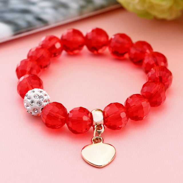 Colorful Beads Charms Bracelets For Women and Men Jewelry Heart Pendant Bracelets &amp; Bangles Pulseras Wholesale Price Gifts