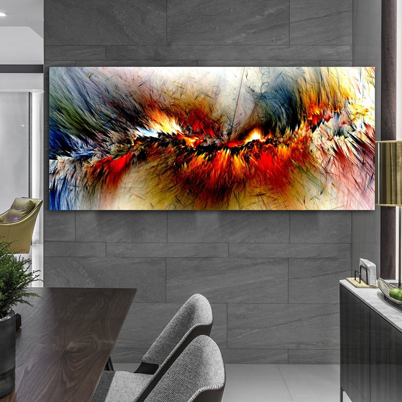 Wangart Orange Abstract Oil Painting Think Independe Wall Picture For Living Room Canvas Modern Art Poster And Print  Home