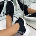 Sneakers For Women Knitted Woman Breathable Sock Vulcanized Women&#39;s Lace Up Tennis Shoes Female Sport Shoes Ladies Flat Big Size