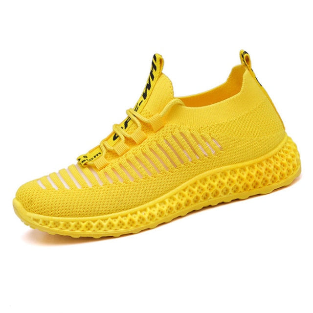 Casual Sneakers For Women Mesh Platform Breathable White Sport Sneaker Ladies Trainers Female Sock Sneakers Yellow Female Shoes