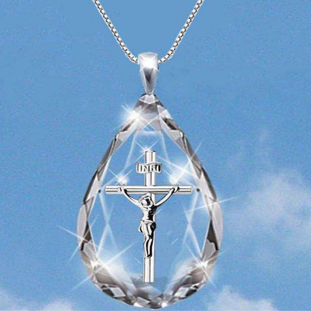 Jesus Christ Cross Pendant Necklaces Alloy Bead Long Chain Mens Women Virgin Mary Christian Fashion Jewelry Rosary Necklace