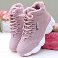 2021 New Autumn Sneakers Woman Vulcanized Shoes Suede Female PU Leather Outdoor Lace-Up Plus Hair Thicken Sneakers Women