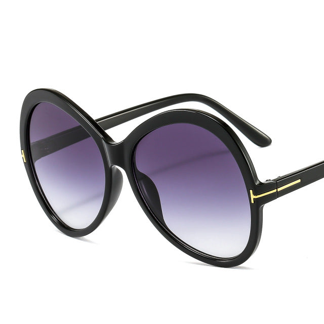 46595  Oversized Sunglasses Men Women Brand Designer Fashion Shades UV400 Vintage Glasses