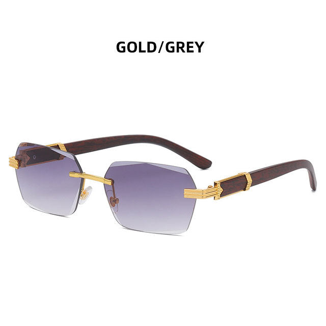 2021 New Fashion Luxury Wood Style Lrregular Square Sunglasses Men Women Vintage Brand Design Sun Glasses UV400 Oculos De Sol