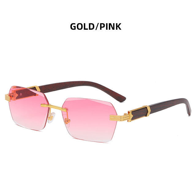 2021 New Fashion Luxury Wood Style Lrregular Square Sunglasses Men Women Vintage Brand Design Sun Glasses UV400 Oculos De Sol