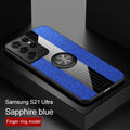 Leather Texture Case For Samsung Galaxy S21 S 21 Ultra Car Magnetic Ring Holder Stand Cover For Samsung S20 S22 Plus S20 FE S21+