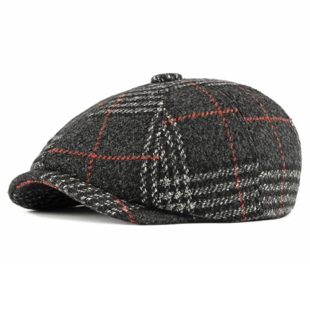 LDSLYJR 2021 Acrylic Autumn winter Newsboy Caps Flat Peaked Cap Men and Women Painter Beret Hats 101