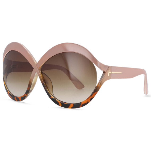 53873 Oversized Sunglasses Women Fashion Shades Uv400 Vintage Glasses