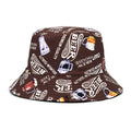 Two Side Reversible Letter Beer Bucket Hat Unisex Printing Hip Hop Hat For Women Men Panama Cap Summer Fisherman Hat