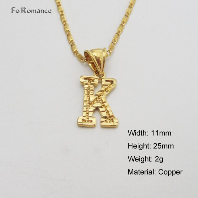 A-Z Letters Necklaces 1PC Women Men Gold Color Initial Pendant 60cm Box Chain English Letter Jewelry 26 Alphabets Best Quality