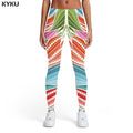 KYKU Brand Psychedelic Leggings Women Colorful 3d Print Dizziness Elastic Gothic Trousers Rainbow Spandex Womens Leggings Pants